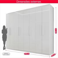 Guarda-roupa Casal 100% Mdf 8 Portas E 4 Gavetas Herrera Branco - 3