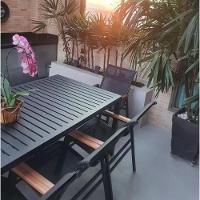 Jogo De Mesa Ripada Alumínio 8 Cadeiras Nossakasa De Jardim Piscina Jantar - 2