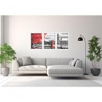 Quadros Decorativos Pintura Casal De Londres Com Moldura Branco - 2