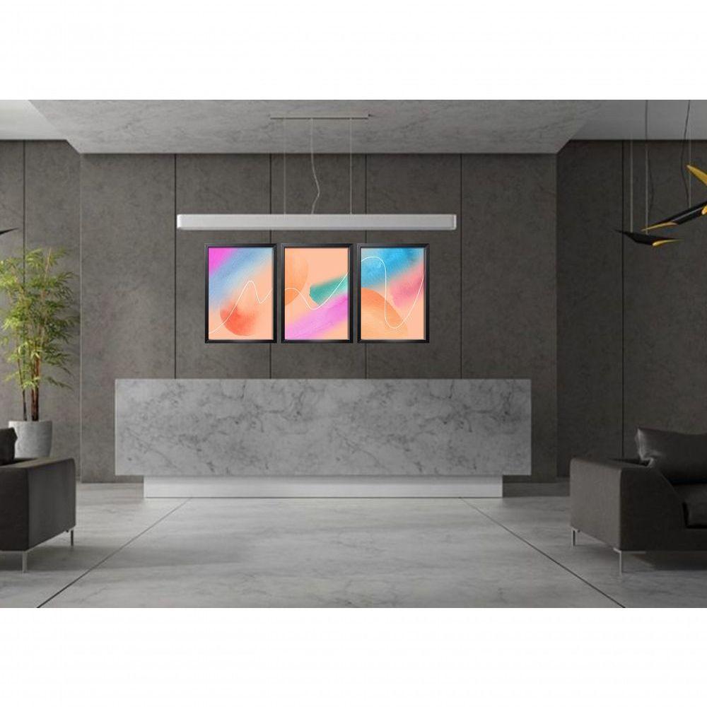 Quadros Decorativos Abstratos Modernos Aura Cosmic Com Moldura Preto - 2