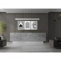 Quadro Decorativo Triângulos árvore Cinza Com Moldura Branco - 3