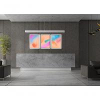 Quadros Decorativos Abstratos Modernos Aura Cosmic Com Moldura Branco - 2