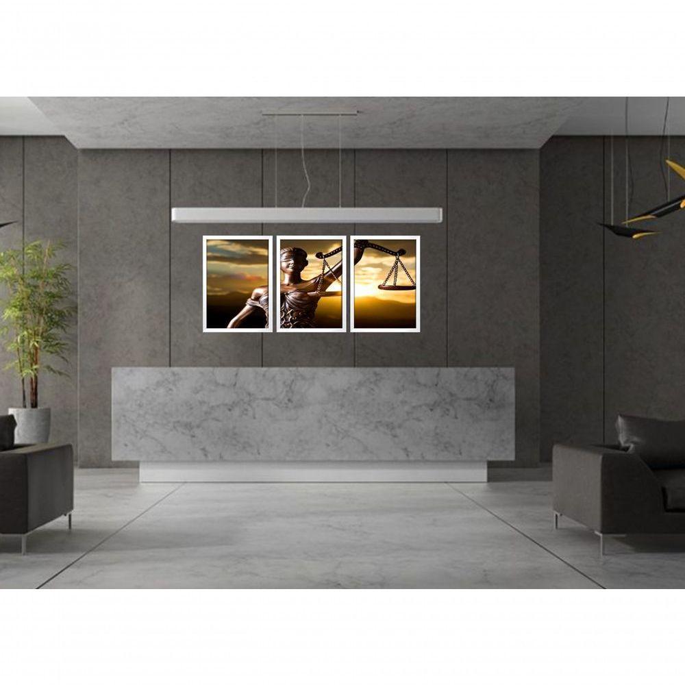 Quadros Decorativos Escritório De Advocacia Direito Deusa Com Moldura Branco - 3