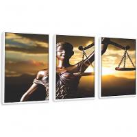 Quadros Decorativos Escritório De Advocacia Direito Deusa Com Moldura Branco - 1