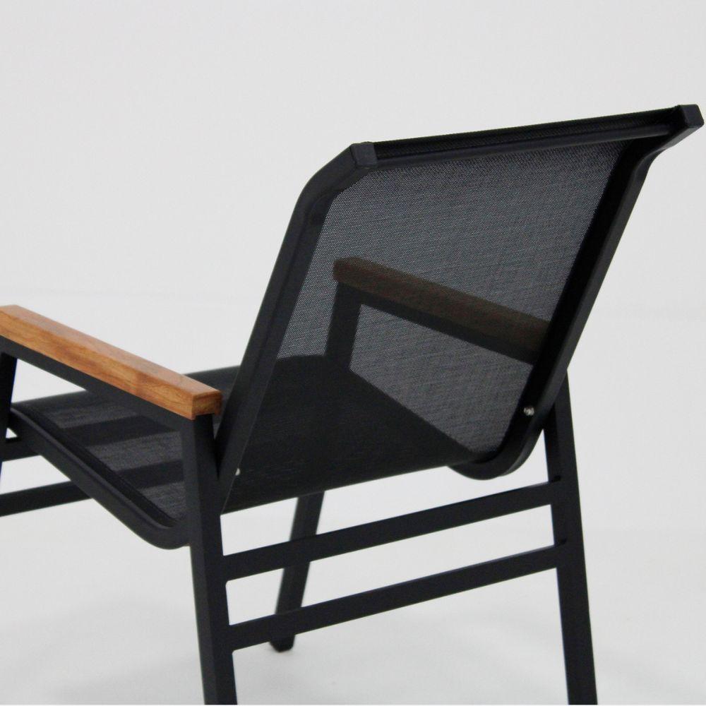 Jogo Conjunto Mesa 1,20m Ripada Para área Externa, Piscina, Jardim Preto - 4