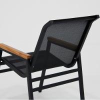 Jogo Conjunto Mesa 1,20m Ripada Para área Externa, Piscina, Jardim Preto