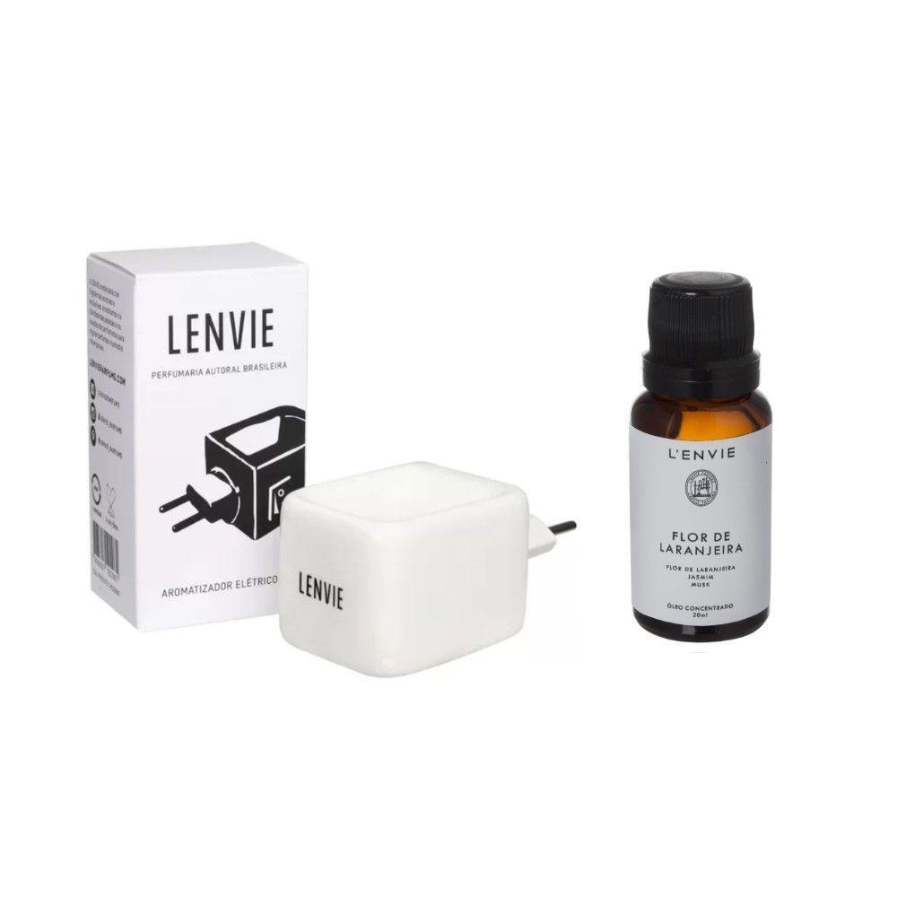 Difusor Elétrico De Cerâmica + óleo Concentrado Flor De Laranjeira 20ml Lenvie - 1
