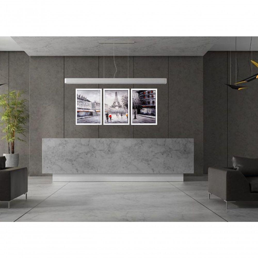 Quadro Decorativo Paris Retrô Com Moldura Branco - 2