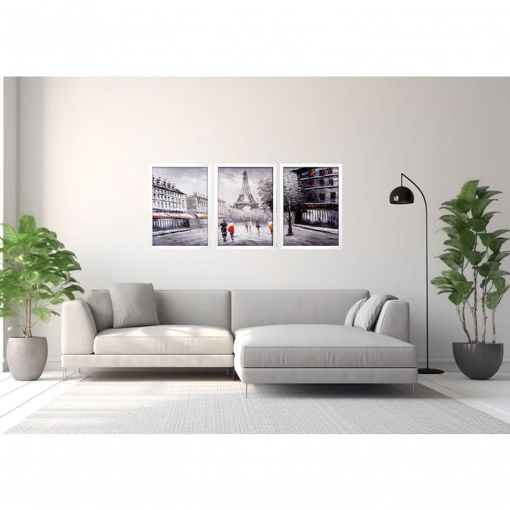Quadro Decorativo Paris Retrô Com Moldura Branco - 3