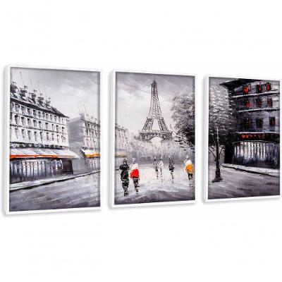 Quadro Decorativo Paris Retrô Com Moldura Branco
