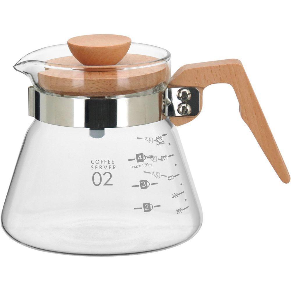 Balzac Cafeteira 12X18X18Cm 600Ml Borosilicato Transp Tampa Madeira - 1