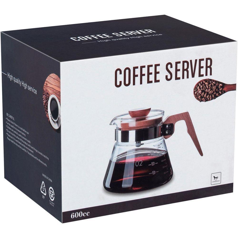 Balzac Cafeteira 12X18X18Cm 600Ml Borosilicato Transp Tampa Madeira - 3