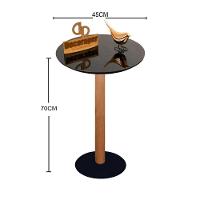 Mesa De Canto Monopé Com Vidro 45cm Preto 70cm - 2