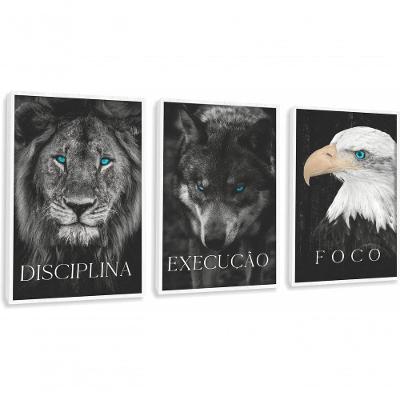 Quadros Decorativos Disciplina Execução Foco Com Moldura Branco