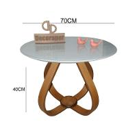 Mesa De Centro Cebola Com Vidro 70cm Off White 40cm - 2