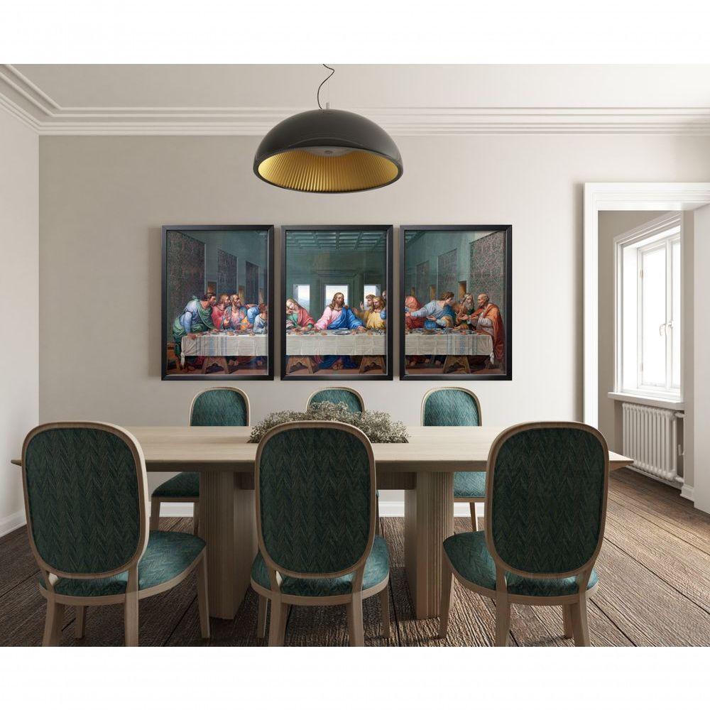 Quadro Decorativo Santa Ceia Com Moldura Preto - 2