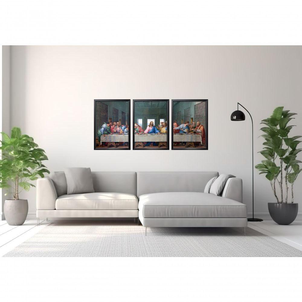 Quadro Decorativo Santa Ceia Com Moldura Preto - 3