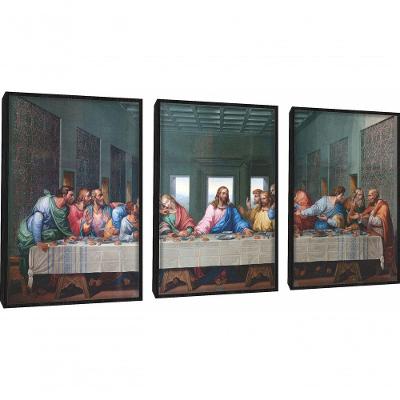 Quadro Decorativo Santa Ceia Com Moldura Preto