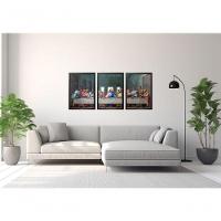 Quadro Decorativo Santa Ceia Com Moldura Preto - 3