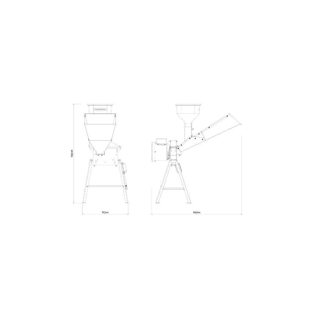 Triturador Elétrico Tramontina Te25t Com Suporte Triangular Motor 2 Hp Bivolt E Saída Lateral - 3