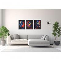 Quadro Decorativo Mulher Maquiagem Neon Com Moldura Branco - 2