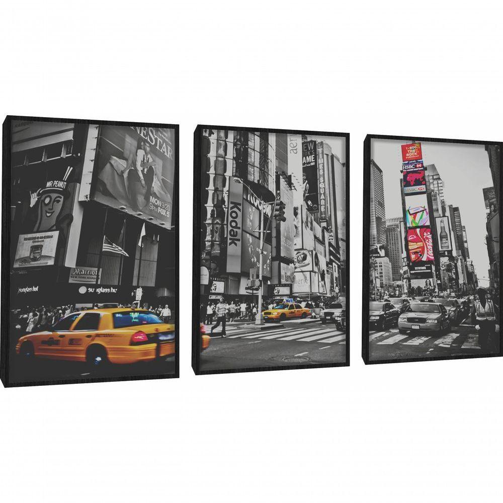 Quadro Decorativo Rua New York Com Moldura Preto - 1