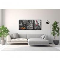 Quadro Decorativo Rua New York Com Moldura Preto - 2