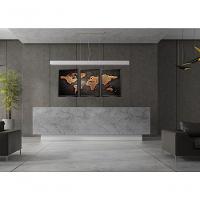 Quadro Decorativo Mapa Mundi Com Moldura Preto - 2