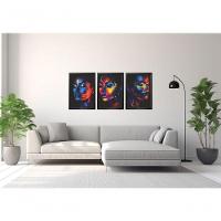 Quadro Decorativo Mulher Maquiagem Neon Com Moldura Preto - 2