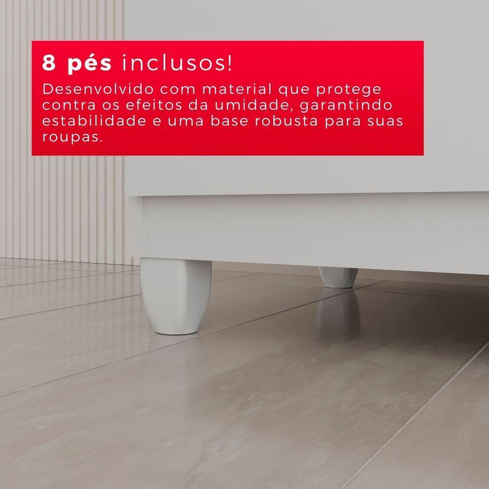 Guarda-roupa Casal 100% Mdf 6 Portas E 4 Gavetas Espanha - Tudo De Móveis Cor Branco - 10