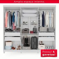 Guarda-roupa Casal 100% Mdf 6 Portas E 4 Gavetas Espanha - Tudo De Móveis Cor Branco - 6
