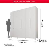 Guarda-roupa Casal 100% Mdf 6 Portas E 4 Gavetas Espanha - Tudo De Móveis Cor Branco - 8