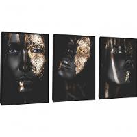 Quadro Decorativo Mulher Negra Maquiagem Com Moldura Preto - 1