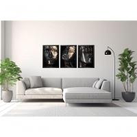 Quadro Decorativo Mulher Negra Maquiagem Com Moldura Preto - 2