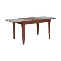 Mesa De Jantar 1,20m Extensível 1,80m Gênova Em Madeira Maciça Imbuia Tampo Em Vidro Off White - 1