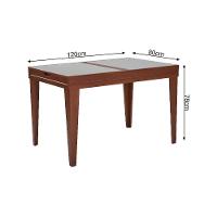 Mesa De Jantar 1,20m Extensível 1,80m Gênova Em Madeira Maciça Imbuia Tampo Em Vidro Off White - 3