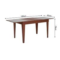 Mesa De Jantar 1,20m Extensível 1,80m Gênova Em Madeira Maciça Imbuia Tampo Em Vidro Off White