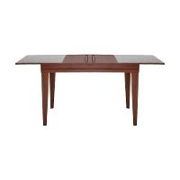 Mesa De Jantar 1,20m Extensível 1,80m Gênova Em Madeira Maciça Imbuia Tampo Em Vidro Off White - 5