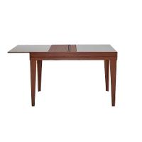 Mesa De Jantar 1,20m Extensível 1,80m Gênova Em Madeira Maciça Imbuia Tampo Em Vidro Off White - 6