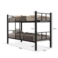 Beliche Solteiro Padrão Aço Vira 2 Cama Escada Grade Proteção Preto