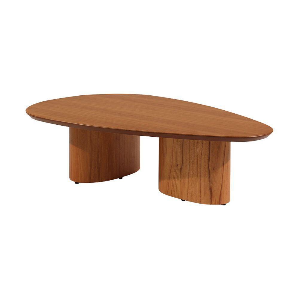 Mesa De Centro Redonda Para Sala De Estar 120x35cm Ecos Base Madeira Maciça Mel - 4