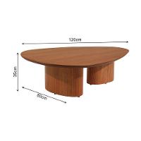 Mesa De Centro Redonda Para Sala De Estar 120x35cm Ecos Base Madeira Maciça Mel - 3