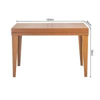 Mesa De Jantar 1,20m Extensível 1,80m Gênova Em Madeira Maciça - Mel