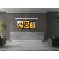 Quadro Decorativo Pintura Lobo, Leão, Tigre Com Moldura Preto - 2