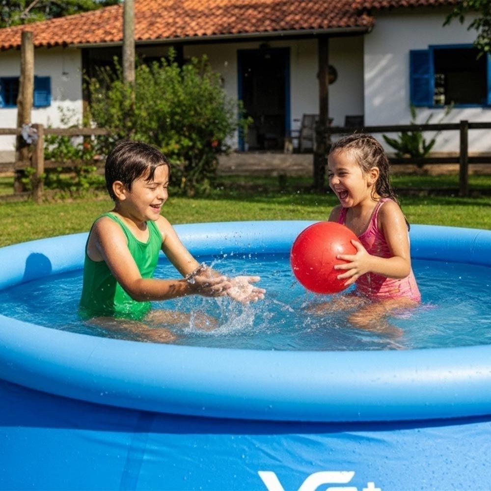 Piscina Inflável Joy Set 1000l Circular 183cm Com Bomba Forro Vg Plus - 5