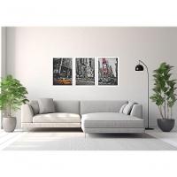 Quadro Decorativo Rua New York Com Moldura Branco - 3