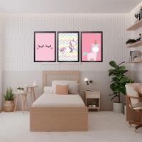 Quadro Decorativo Infantil Unicórnio Com Moldura Preto - 2