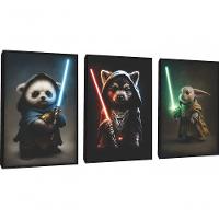 Quadro Decorativo Super Pets Stars Com Moldura Preto - 1