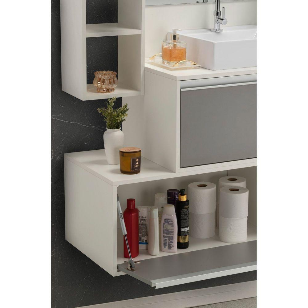 Conjunto Gabinete E Espelheira Plena Conceito 100 Cm - Branco/Verde - 4