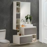 Conjunto Gabinete E Espelheira Plena Conceito 100 Cm - Branco/Verde - 1